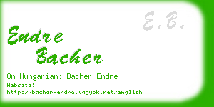 endre bacher business card